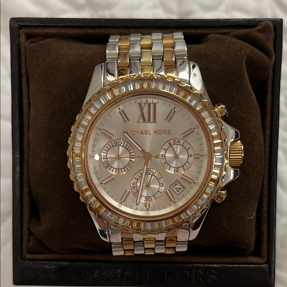Michael Kors Gold and Silver Chronograph Watch - Picture 1 of 2